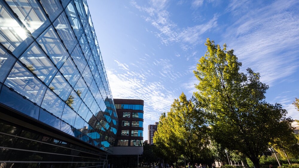 The exterior of the Institute for Environmental Sustainability building on Lake Shore Campus.